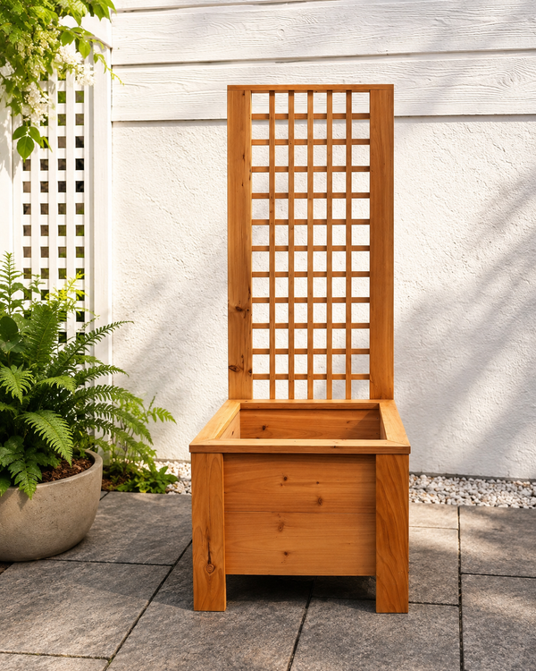 Cedar Trellis Planter Box 18x18 — hero view