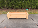 Handcrafted slim cedar balcony planter in natural unfinished cedar