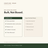 Built, not boxed — Coastline Cedar versus a typical flat-pack planter