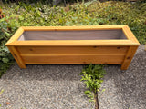 Real handmade Long Cedar Balcony Planter photographed outdoors in North Vancouver