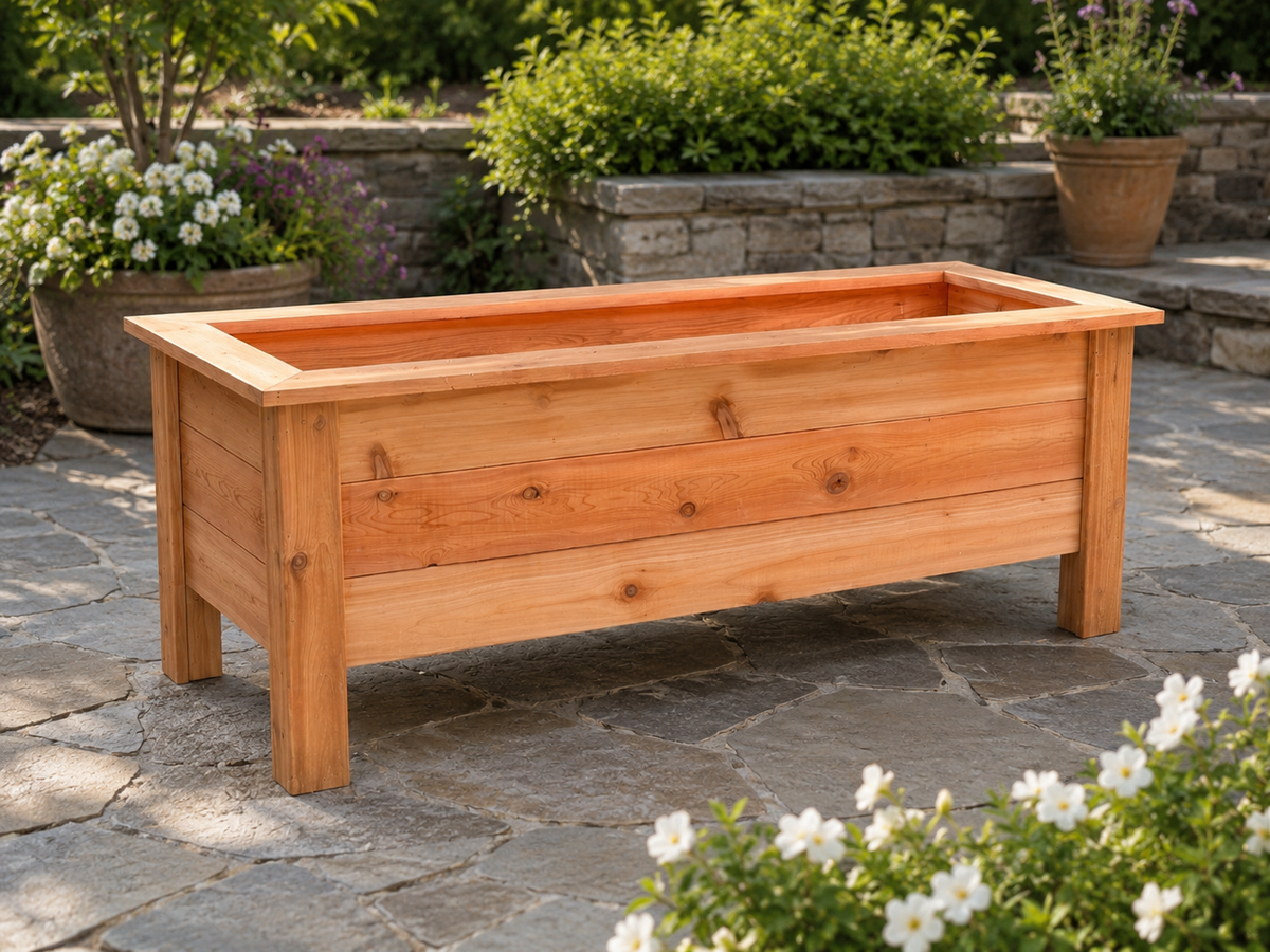 Commercial Cedar Planter — 50″ × 20″ × 24″, restaurant and café grade
