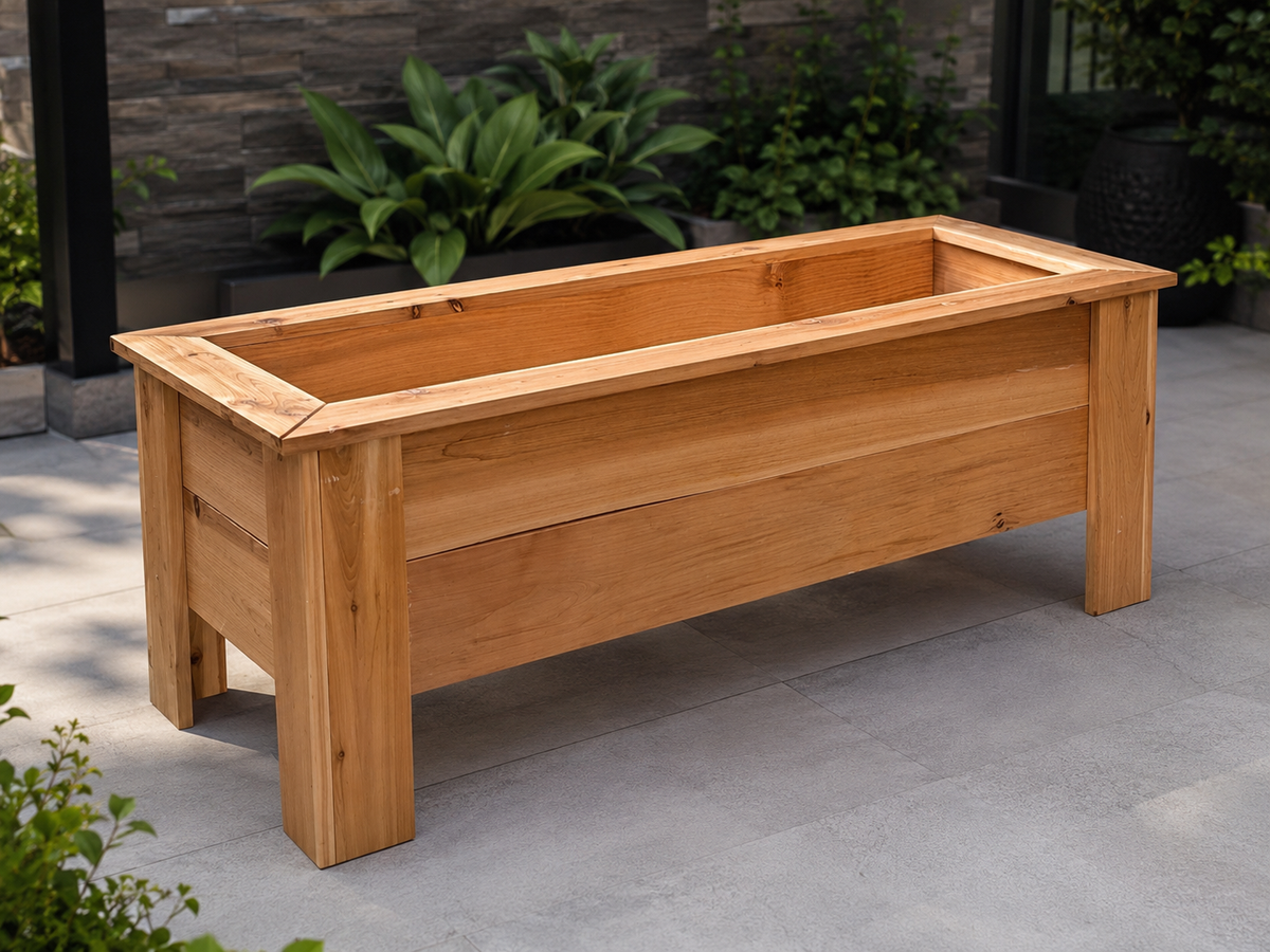 Standard Outdoor Cedar Planter Box — 47″ × 16″ × 17″, large statement planter